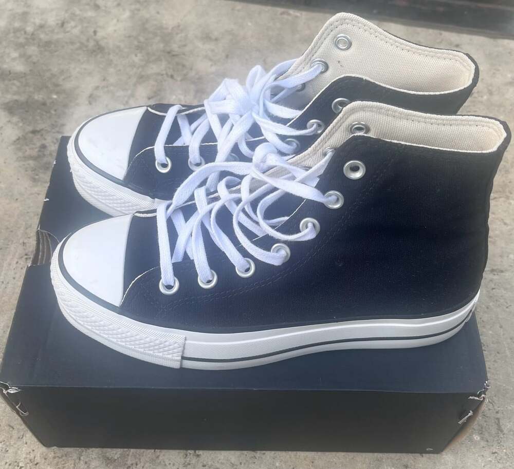 Converse Chuck Taylor All Star Lift High Top Black Canvas Platform Shoes